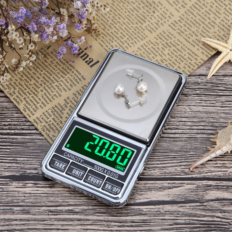 

Mini Digital Scale 100 /200/300/500g 0.01/0.1g High Accuracy Backlight Electric Pocket For Jewelry Gram Weight For Kitchen