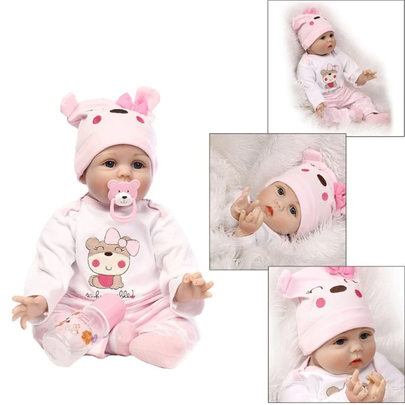 

22 дюйма 55 см глаза открытые воспитание куклы силиконовые реалистичные Reborn Baby Doll Силиконовые уход легко моющаяся игрушка для детей и пожилых...