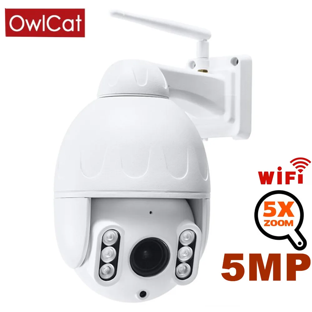 OwlCat HD 5MP 2MP PTZ Беспроводная ip-камера Wifi камера видеонаблюдения 5X зум Авто Круиз Тур микрофон аудио мониторинг SD карта