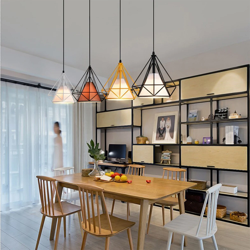 

Скандинавский светодиодный подвесной светильник с бриллиантами, яркая лампа, абажур E27, креативный бар, чайный ресторан, освещение, чердак, ...