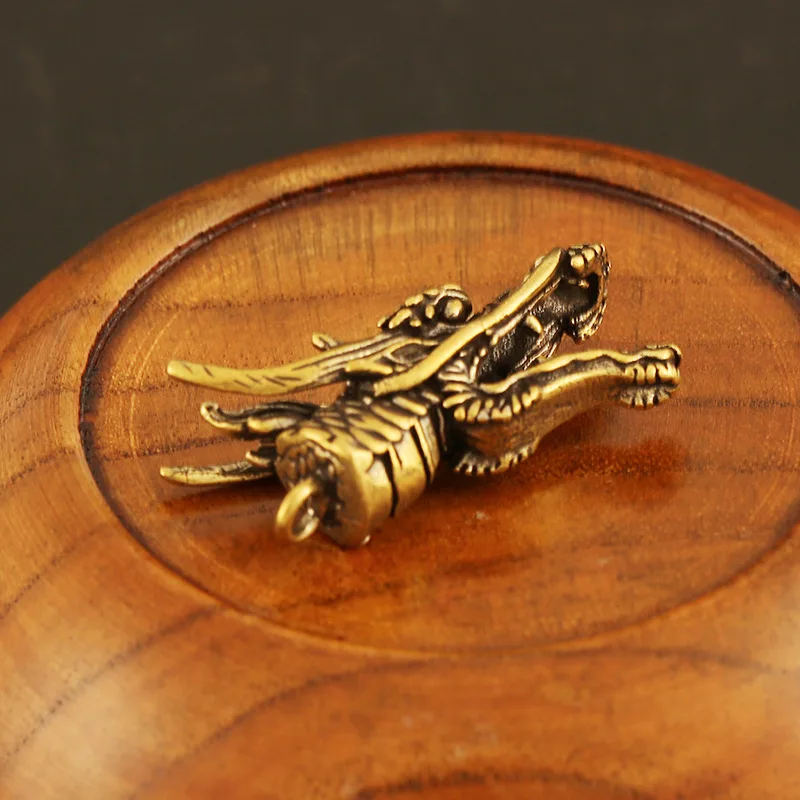 Бронзовый мини брелок ручной работы с длинным гудком и Головой Дракона|Брелоки| |