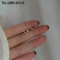 scalloped 5 pcsset small crystal stud earrings 2020 new geometric asymmetric earrings for women fashion jewelry wholesale