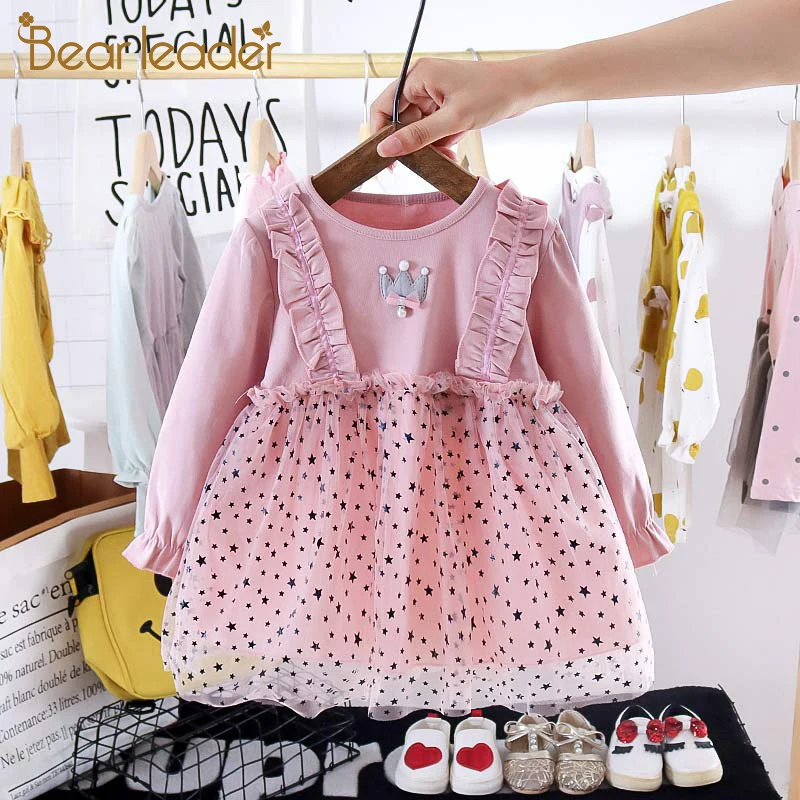 

Bear Leader Toddler Baby Polka Dot Dresses 2021 New Newborn Girls Autumn Princess Dresses Infants Long Sleeve Costumes Outfits