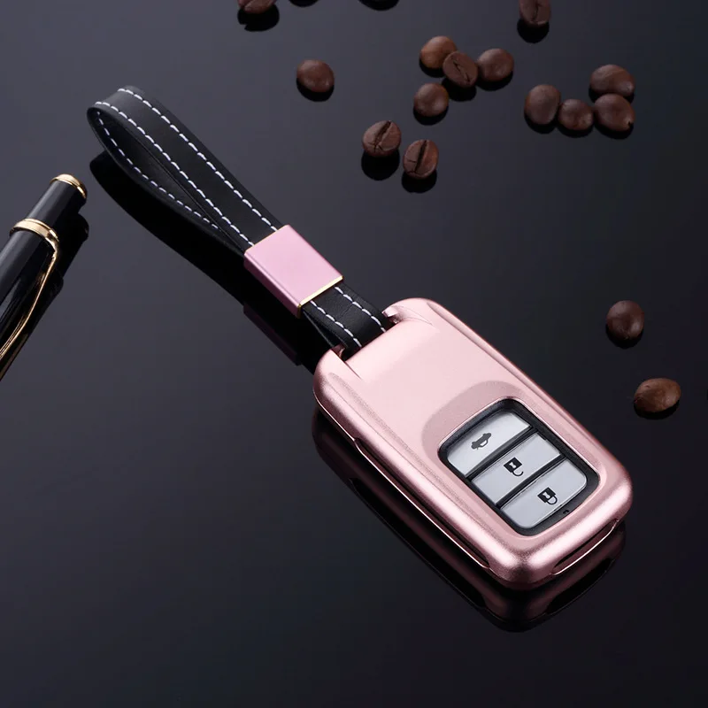 Чехол для ключей из алюминиевого сплава автомобиля чехол смарт-ключей Honda Civic CR-V