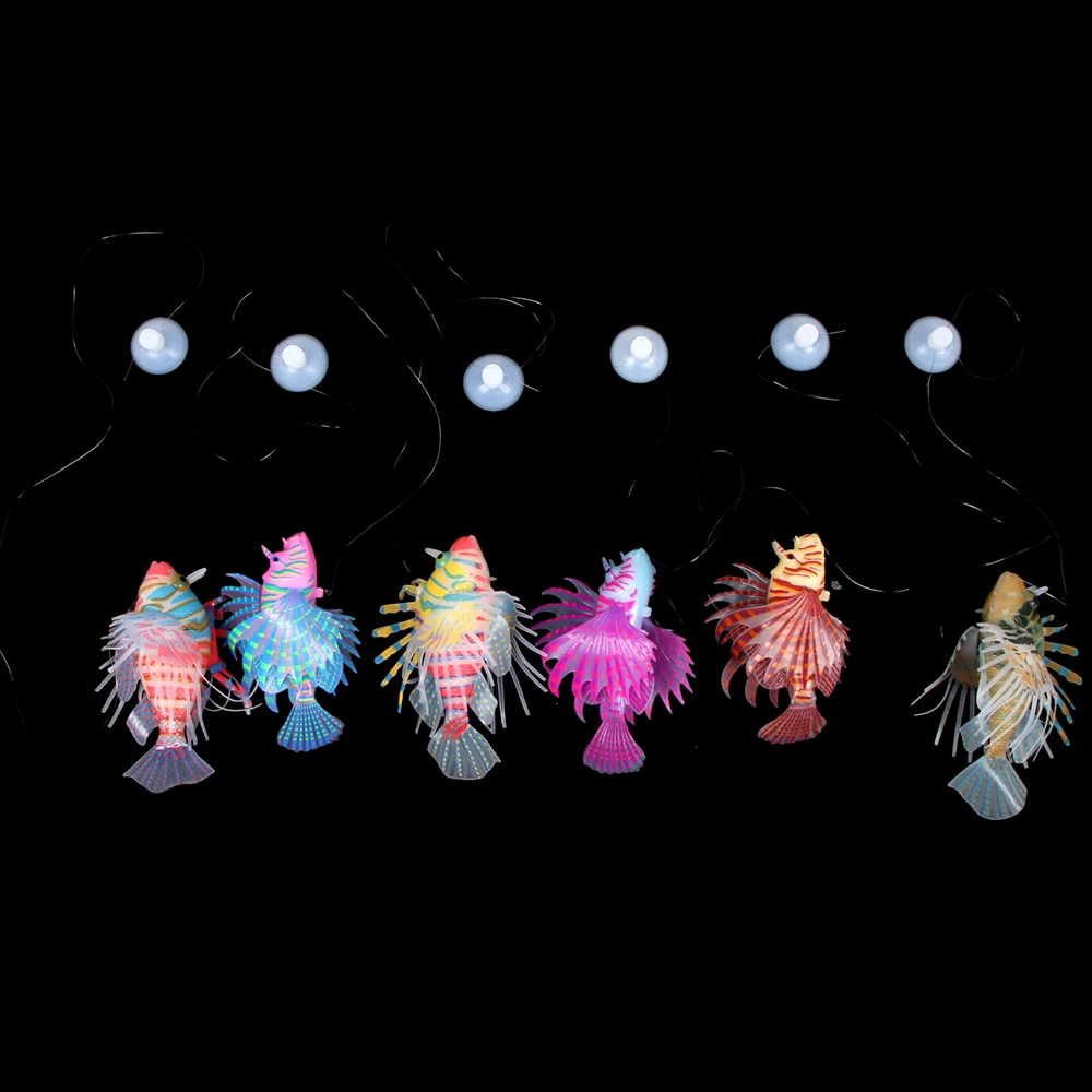 

1PC Glow In Dark Artificial Aquarium Lionfish Ornament Fish Tank Aquarium Decoration Jellyfish Pet Decor For Dropshipping
