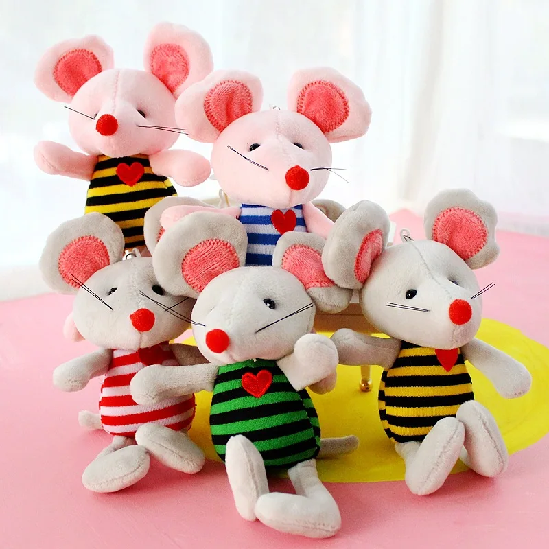 17 см 2020 год крысы талисман Милая полосатая одежда Кукла мышка Мягкие плюшевые