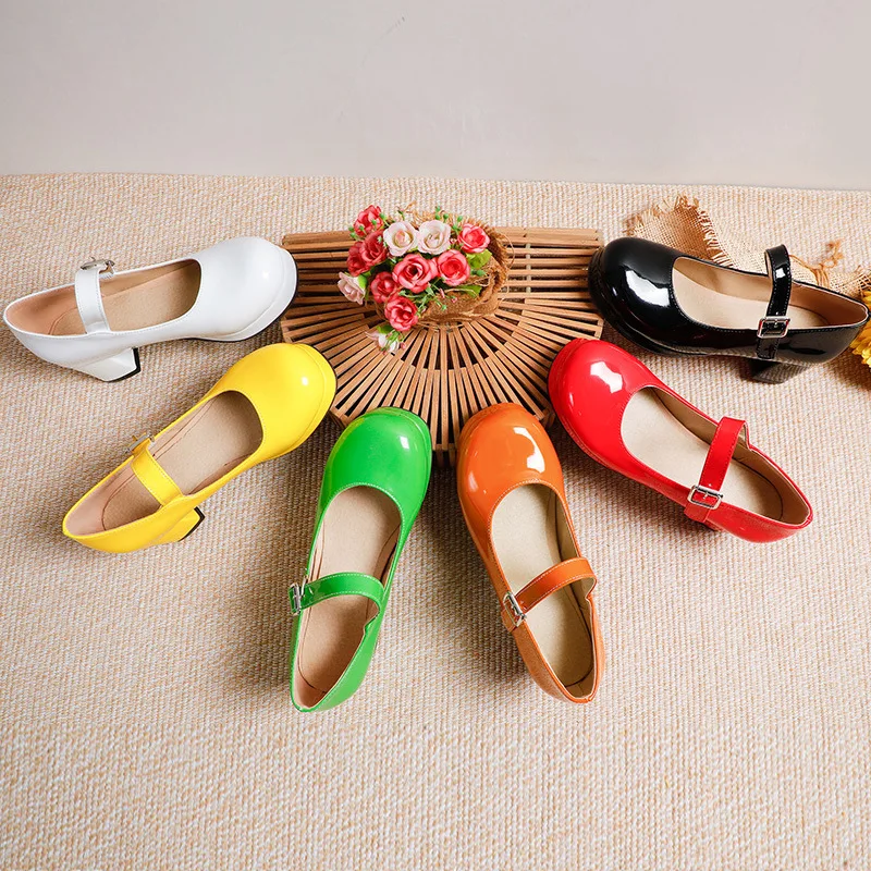

Туфли Lolita женские в японском стиле, винтажные мягкие туфли на высоком каблуке для девочек, водонепроницаемые, на платформе, костюм для коспл...