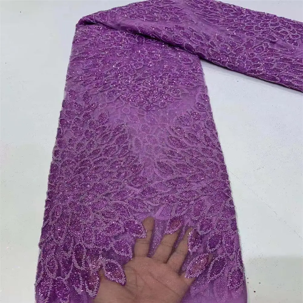 

Hot Sale Green Sequin Lace Fabrics African Lace Fabric High Quality Nigeria French Tulle Mesh Lace Fabric for Bridal Material