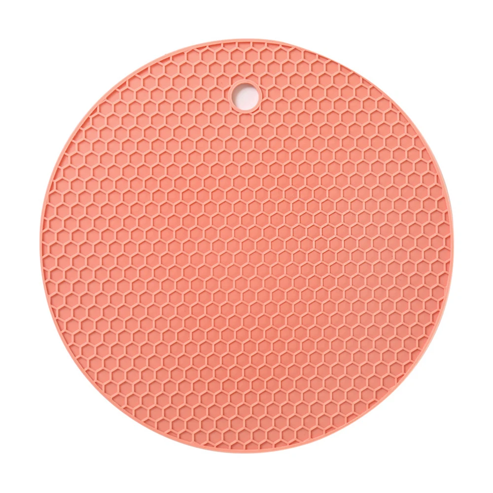 Горячая мульти-подставки под стаканы 18 см круглый термостойкий сотовый силиконовый подстаканник Противоскользящий кухонный коврик для стола - Цвет: Фиолетовый