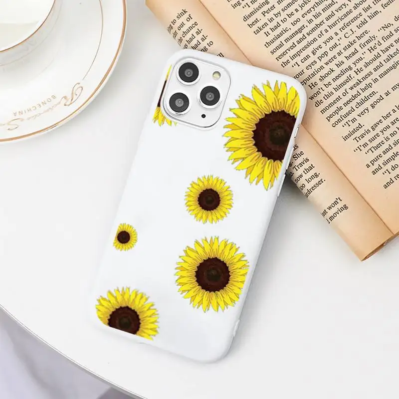 

sunflower Flame flower angel Phone Case Candy Color White for iPhone 11 pro XS MAX 8 7 6 6S Plus X 5S SE 2020 XR