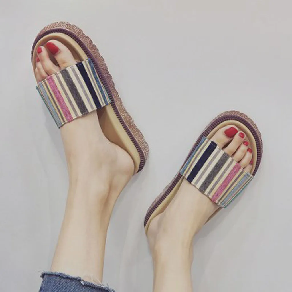 SAGACE/женские летние тапочки с открытым носком удобные нескользящие на танкетке