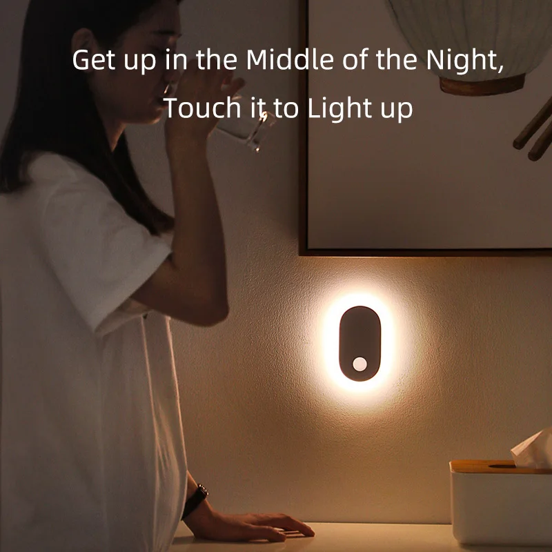 

Baseus PIR Motion Sensor Night Light Human Induction Backlight Magnetic LED Light Rechargeable Bedside Lamp Wall Lamp For Home