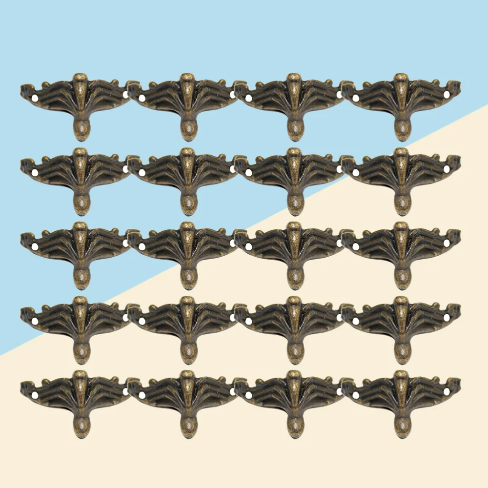 

20PCS 27x16mm Zinc Alloy Sofa Support Feet Tiny Leg Shape Gift Box Decoration Legs Furniture Accessories (Dark Red)