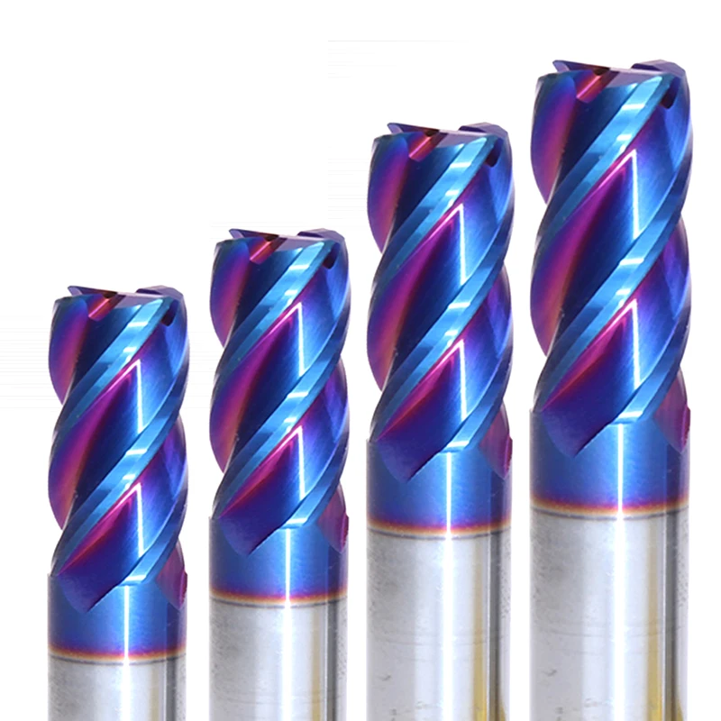 Фрезы HRC65 с 4 канавками твердосплавные концевые фрезы круглым носом 1 мм ~ 8 для ЧПУ