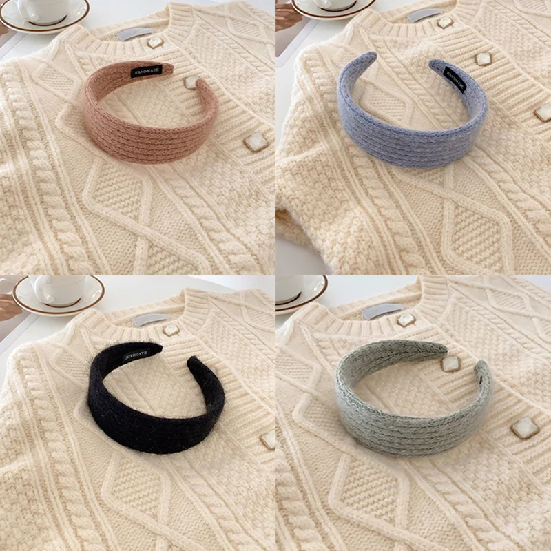 

Winter Fashion Hair Accessories Women Knitted Headbands Sweet And Cute Wide-brimmed Headband Wild Girl Hair Band