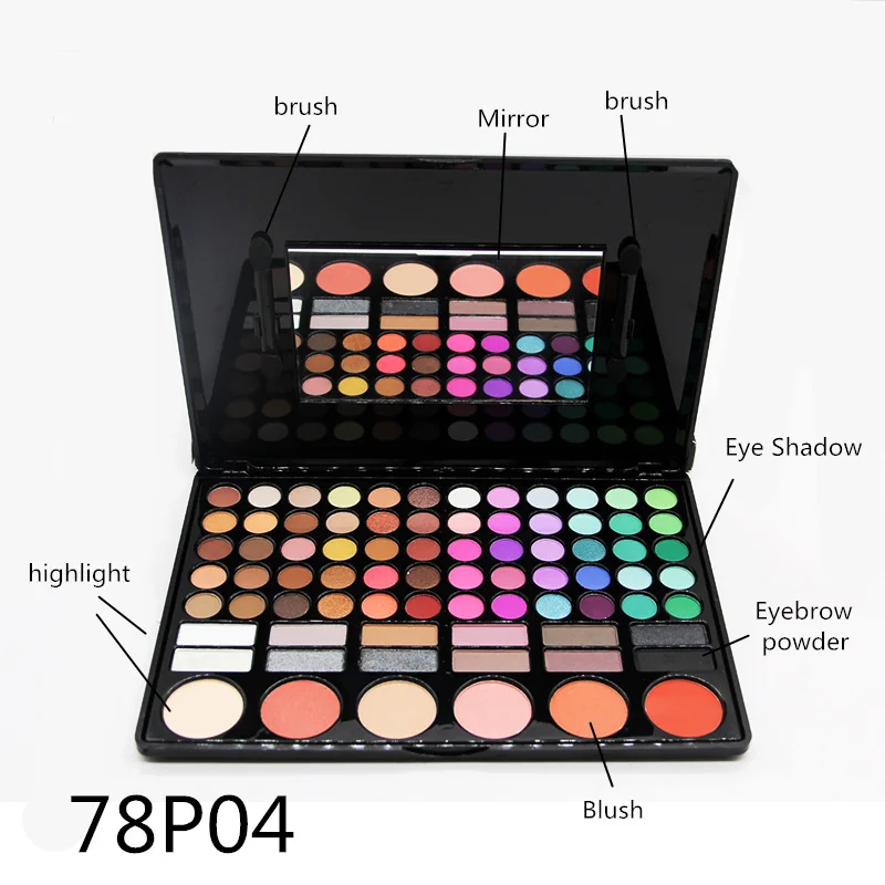 Палитра для макияжа SANIYE 78 цветов румяна бровей комбинированная косметика 78P01| |