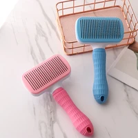 stainless steel pet automatic hair removal comb remove dog cat flea grooming massage fine needle pet brush cleaning supplies