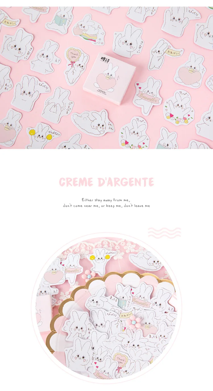 45 шт./кор. Kawaii канцелярские наклейки кремовый кролик наклейки для скрапбукинга сделай сам для украшения дневника Escolar школьные принадлежности