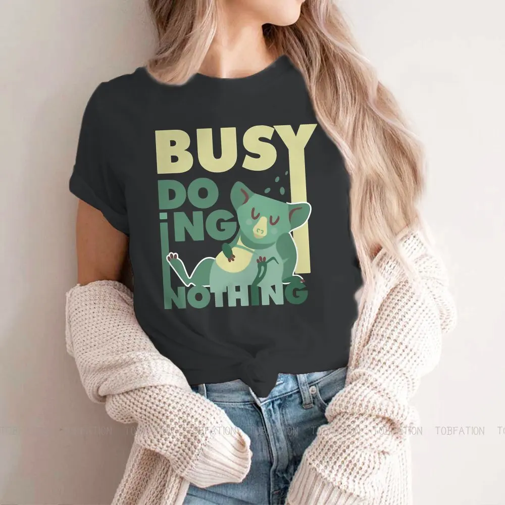 

Koala Women's T Shirt Busy Doing Nothing Meme Ladies Tees Harajuku O-neck Tops Basic Tshirt Oversized Hipster