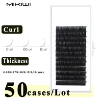 mikiwi 50 caseslot 12 rows faux mink individual eyelash lashes maquiagem cilios for professionals soft mink eyelash extension