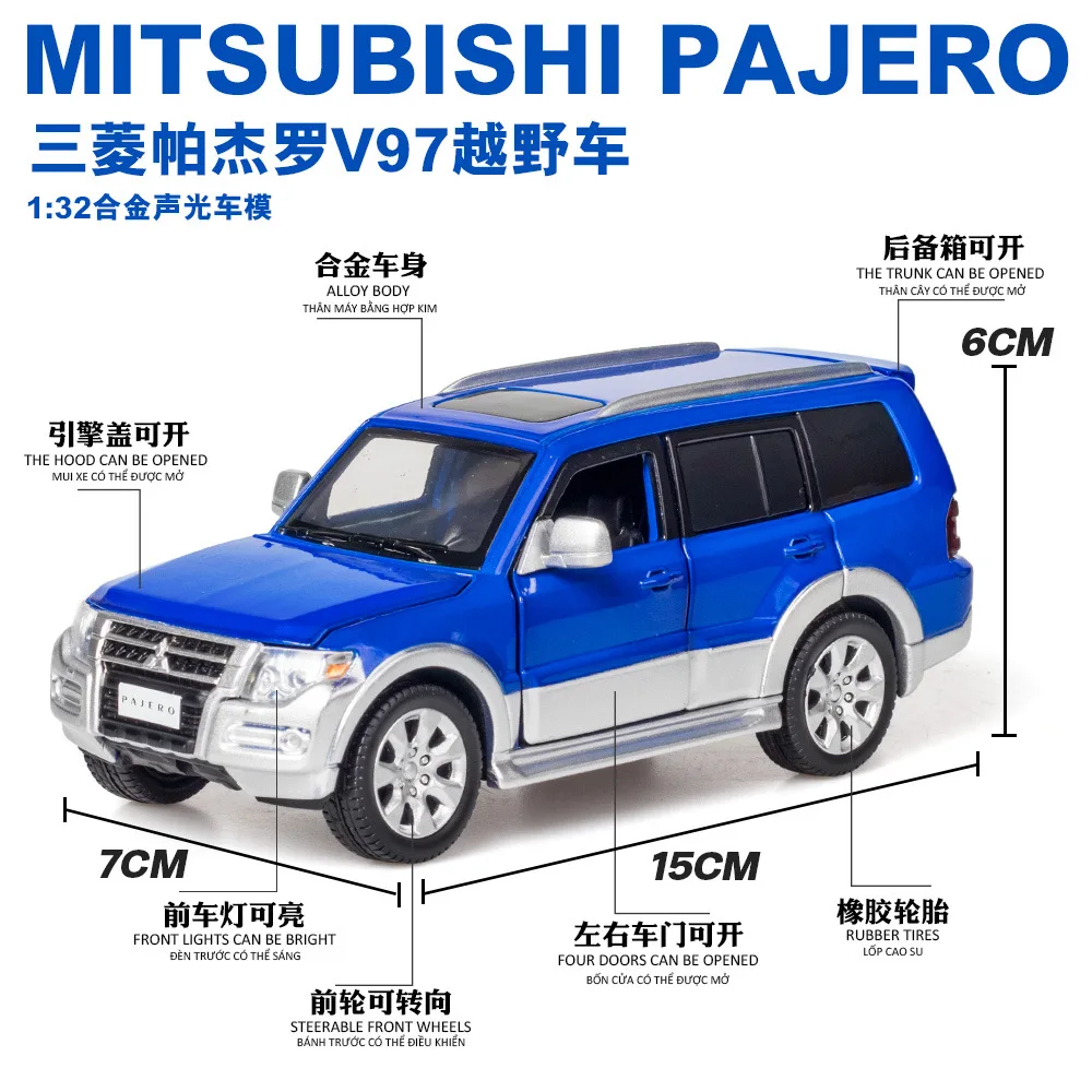 Лидер продаж литой внедорожник Mitsubishi Pajero 1:32 миниатюрная модель автомобиля из