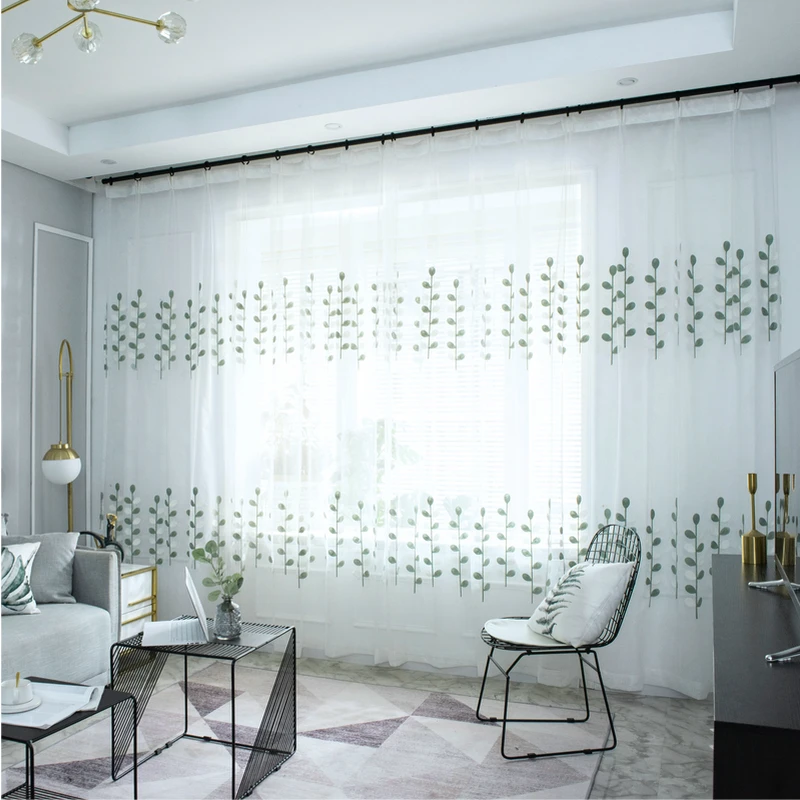 Вышитая занавеска на окна газовое волнистое окно газовая сетчатая балкон для