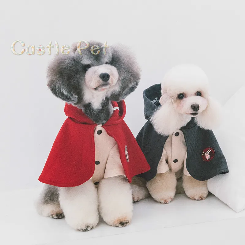 Милое теплое пальто для собаки однотонная вязаная накидка щенка зимняя