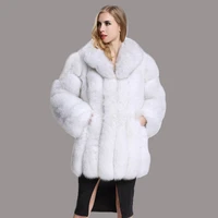 hjqjljls 2021 winter women long fashion elegant faux fox fur coat female long sleeve turn down collar warm fluffy fur jacket