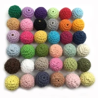 100pcs elegant 20mm crochet beads 36 color available for choose knitted by cotton thread diy jewellery making beads