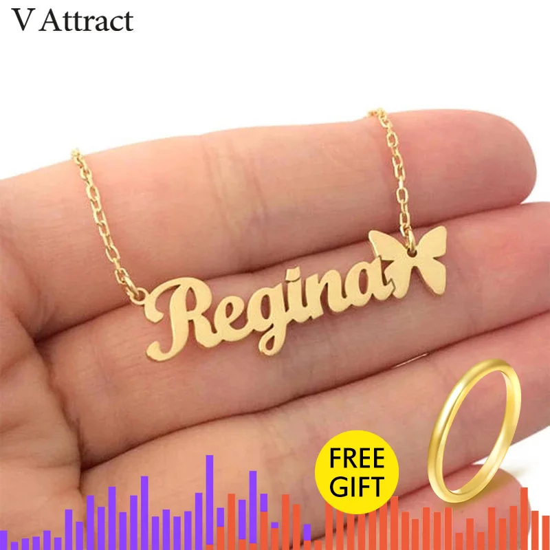 V привлечь Рождественский подарок табличка звезда колье золотой кулон бабочки