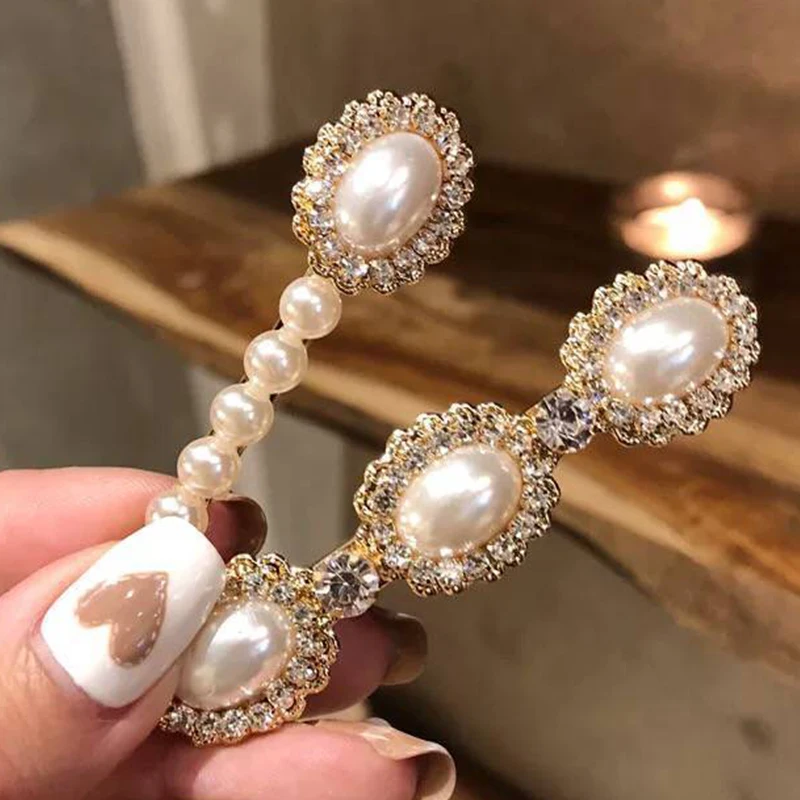 Корейская модная темпераментная знаменитая общественная личность Ветер Большой жемчужный край клип бэнг зажим в форме утиного клюва.