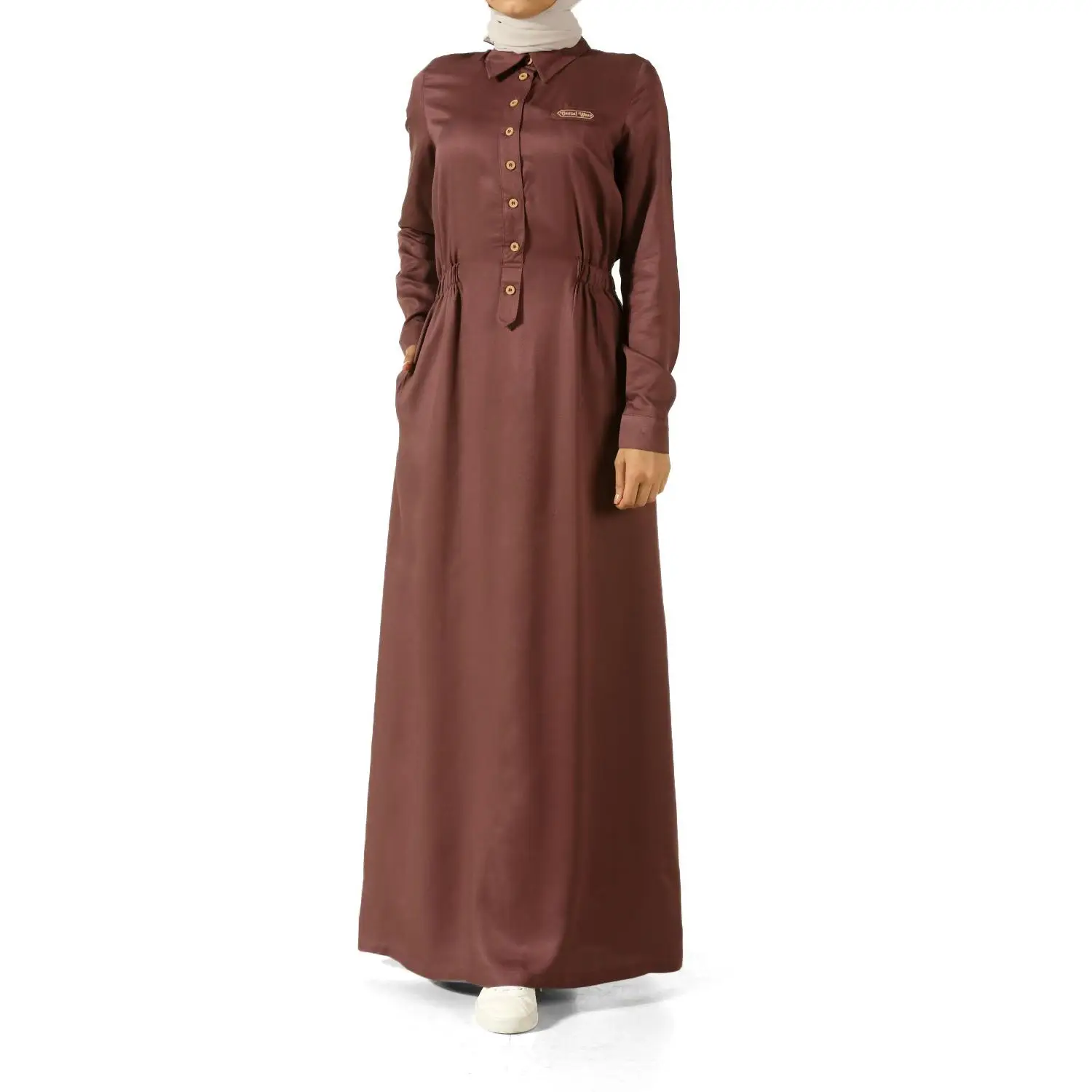 Вышитое Платье с эластичной резинкой на талии|Мусульманская одежда| |