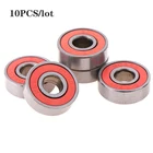 10x ABEC-9 608 2RS роликовые колеса для роликовых коньков с возможностью поворота на подшипник красный герметичный 8x22x7 мм подшипник вала антикоррозионные колеса скейтборда миниатюрный инструмент