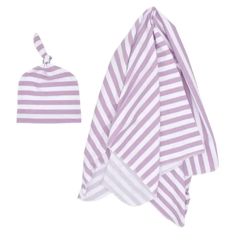 Пеленальный мешочек из вискозы и хлопка для новорожденных с детскими шапками