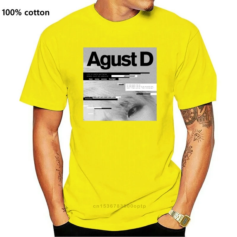

Printed Men T Shirt Cotton O Neck Tshirts Agust D Album Art Short Sleeve Women T Shirt