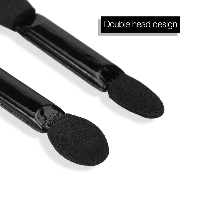 10pcs Double-Head Sponge Eye Shadow Eyeliner Brush Black&ampWhite Applicator Beauty Makeup Tools Foundation Brushes Tool Set | Красота и
