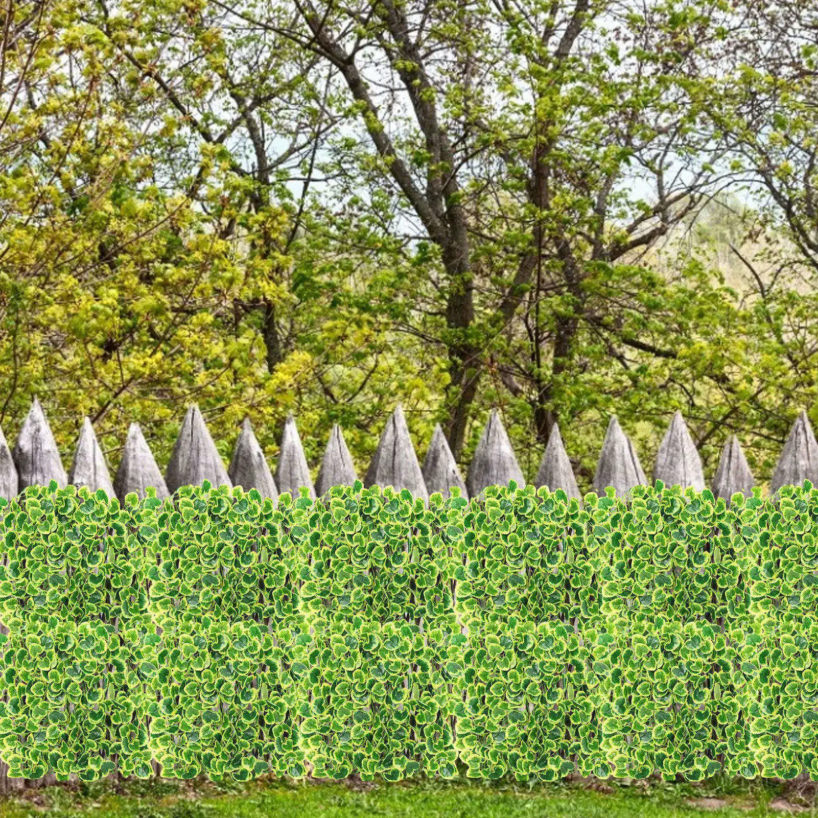 

Artificial Ivy Privacy Fence Screen Garden Expandable Hedge Plant Screening Roll UV Fade Protected Fence Wall Landscaping Fence