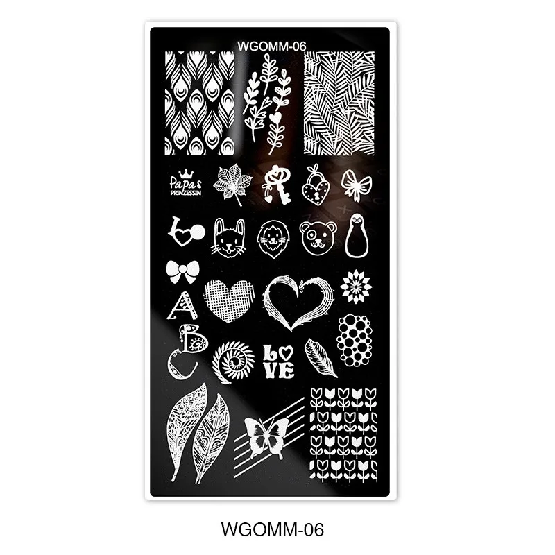 6 1pc Marble Smoke Mandala Nail Stamping Plates Stamping Line Flower Nails Design Nail Images Leaf Manicure Nail Art Set - Цвет: 6