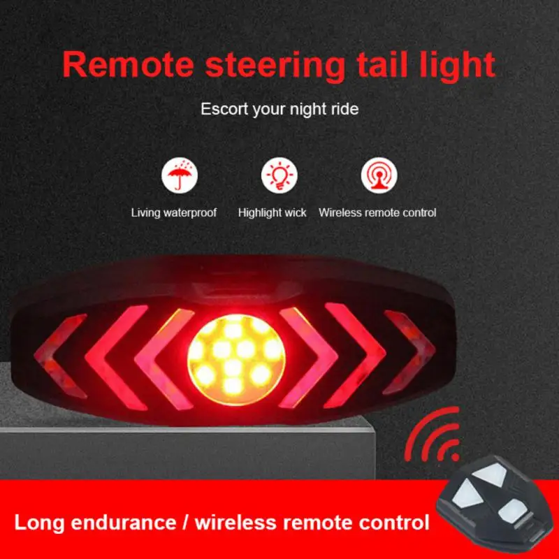 Купи Bicycle Taillight Remote Control Turn Signal USB Charging Mountain Bike Waterproof Night Riding With Horn Warning Bicycle Light за 701 рублей в магазине AliExpress