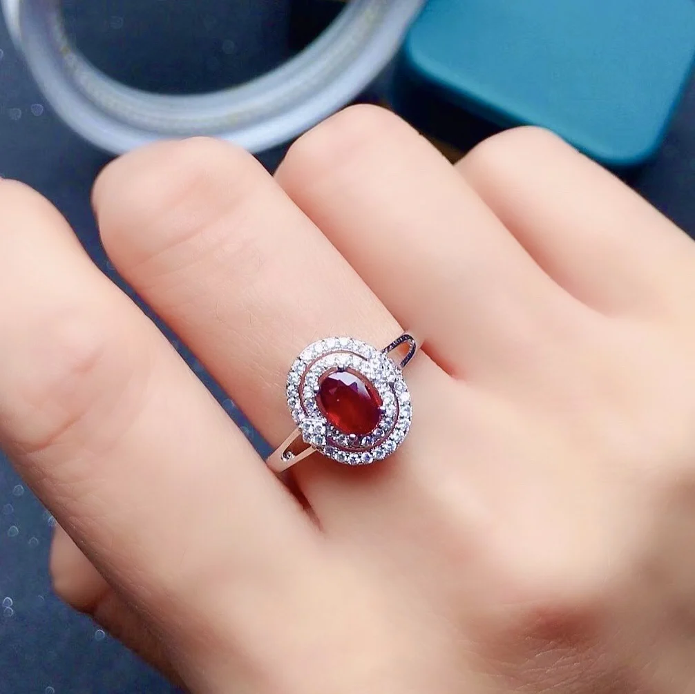 Классическое женское обручальное кольцо 100% карат 4 мм * 6 из натурального рубина