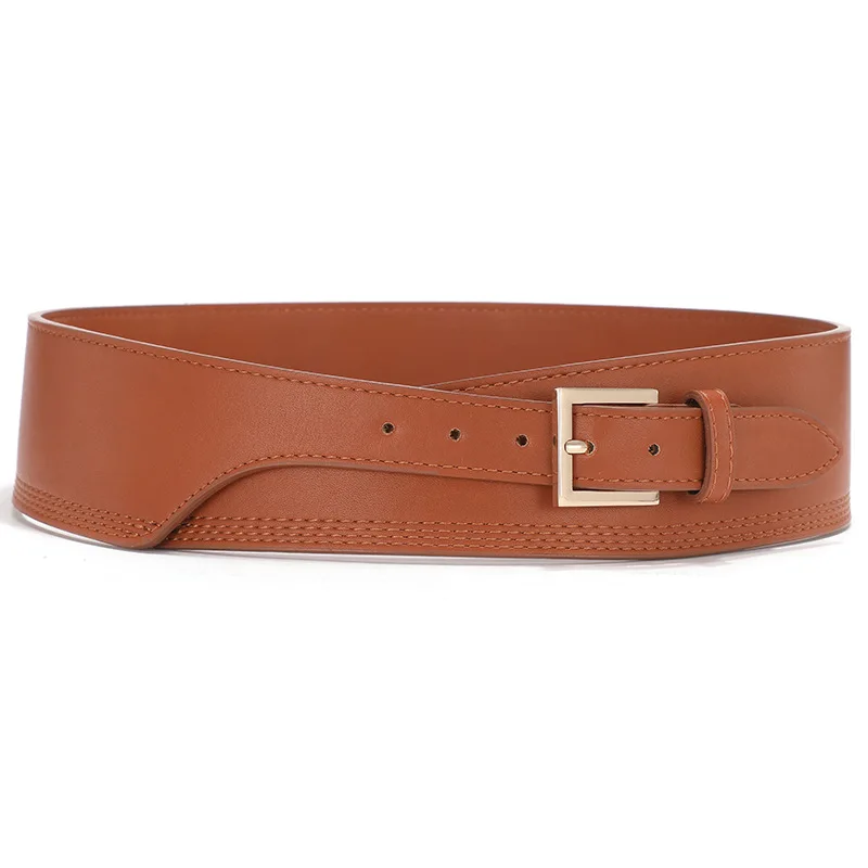 

New Fashion Belts for Women PU Leather gold square pin buckle cummerbunds HOT body corset cummerbund female wide soft waistbands