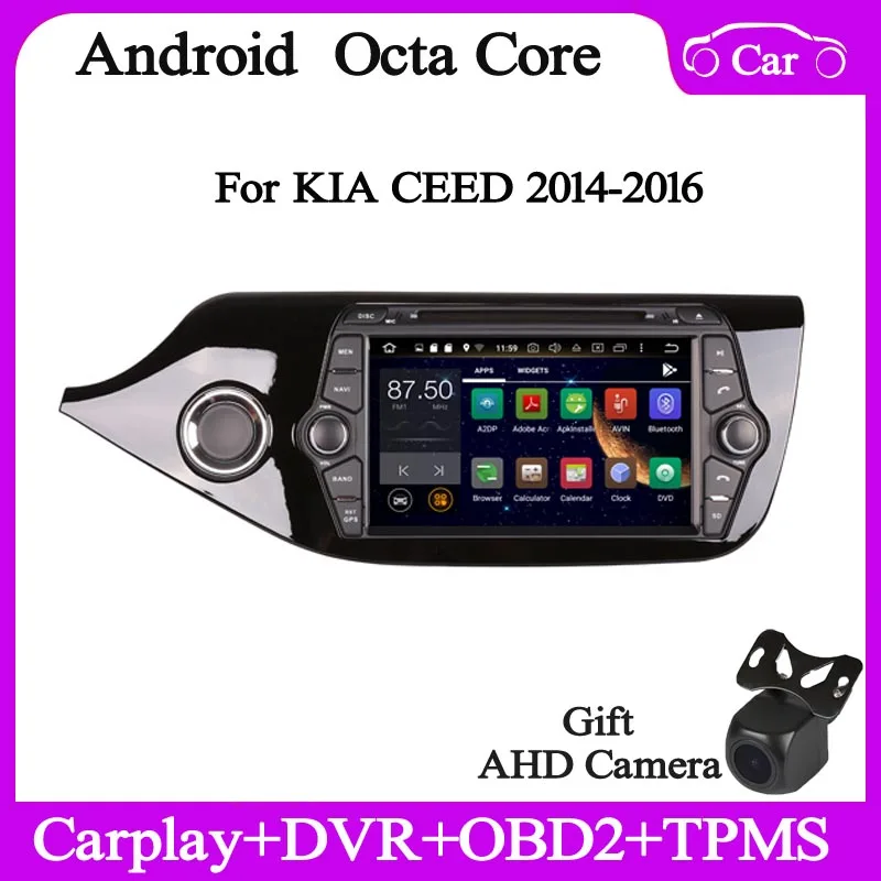 

Автомобильный мультимедийный dvd-плеер, 8 дюймов, 2din, Android 10, для KIA Ceed 2014, 15, 16, gps навигация, аудио, радио, стерео, головное устройство Carplay, авто