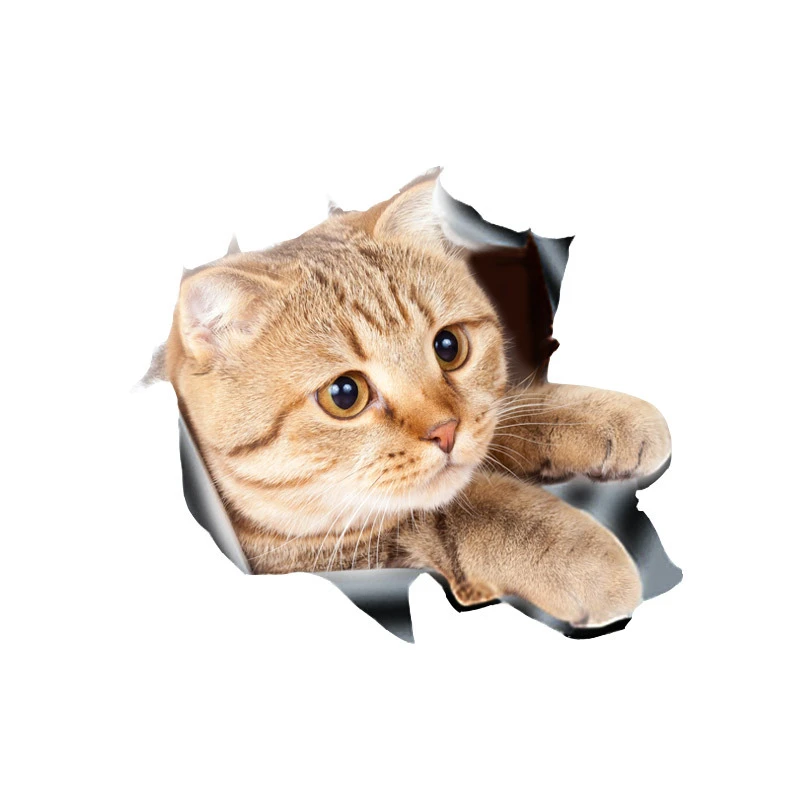 

Cartoon Car Sticker Accessories Animal Kitten Cat 3D Funny Decal Car Window Decorative Vinyl PVC 24cm X 15cm