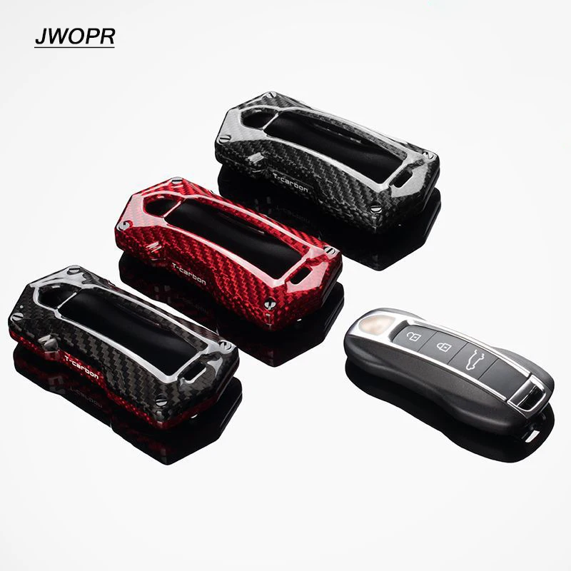

Car Carbon Fiber Key Protective Case for Porsche New Panamere Palamela Key Case Keychain Decoration Accessories