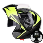 Мотоциклетный шлем с двойным козырьком, модульный откидной шлем, гоночный шлем с двойными линзами, шлем Moto DOT шлем с сертификатом ECE JIEKAI 105