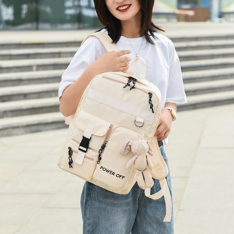 

Fashion Large Capacity Backpack Purse For Women Nylon Waterproof School Bags Students Daily Book Bags Travel Backpacks Mochilas