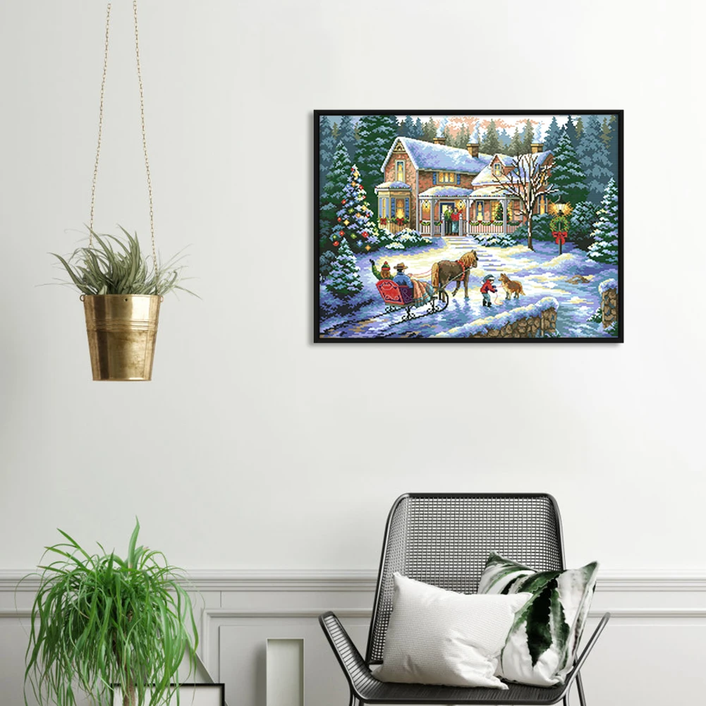 

Landscape Cross Stitch 11CT Stamped Printed DIY Embroidery Kits Interior Decoration Cross Stitch Set Gift Landscape Cross Stitch