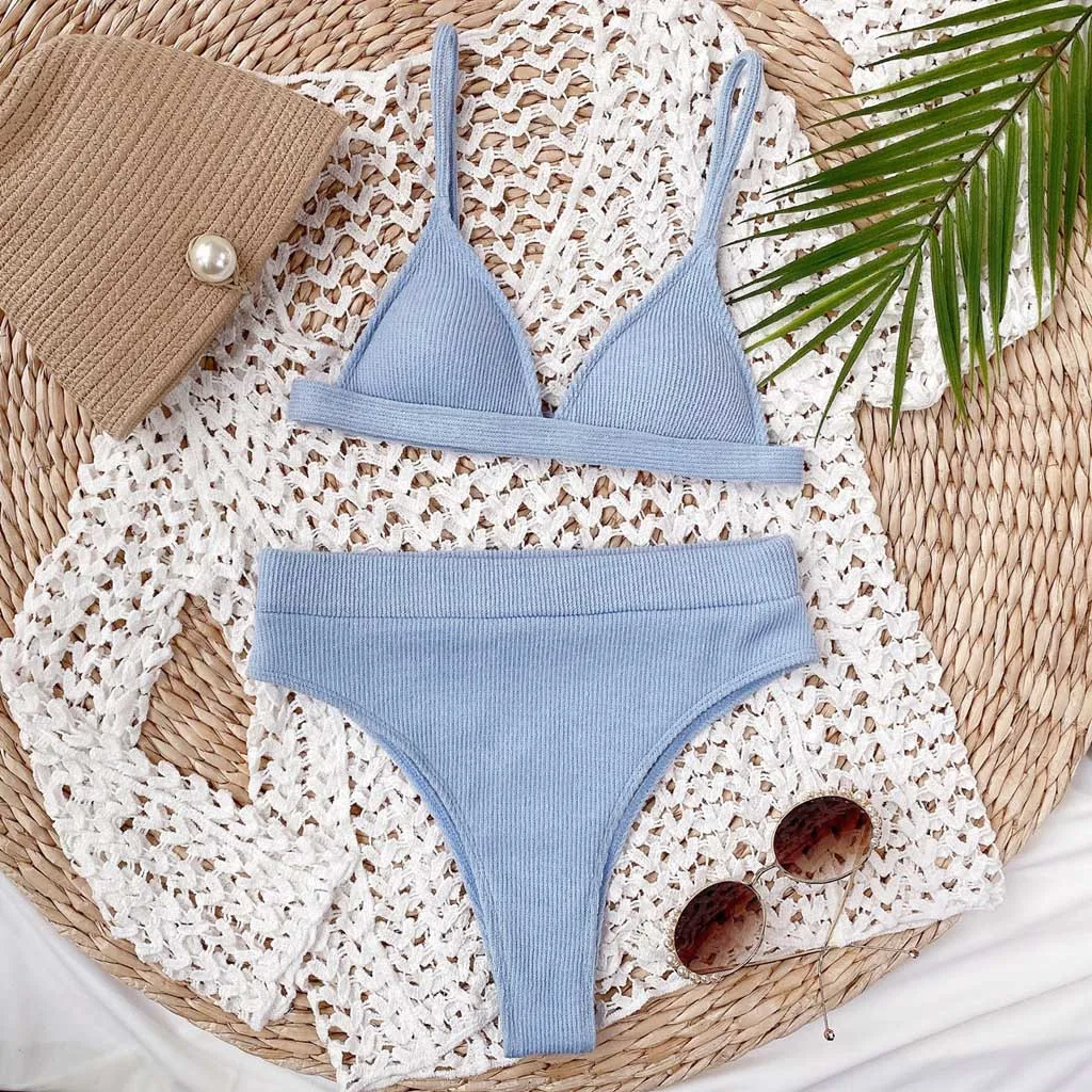 

Bikini Summer Bandage Swimsuit Women Push Up Swimwear Padded Bra Bikini Set Solid Beach Wear Bathing Suit Brazilian Biquini #4