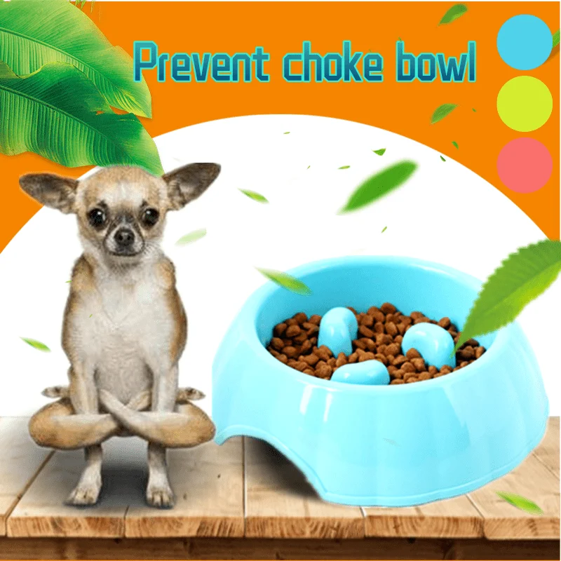 Полезные миска для кормления собаки чаши кошки Пластик медленное Еда