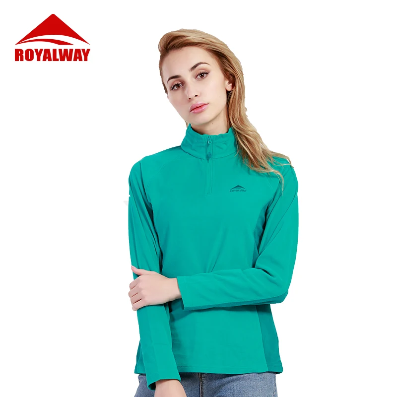 ROYALWAY женская футболка с воротником-стойкой и длинным рукавом куртка для бега